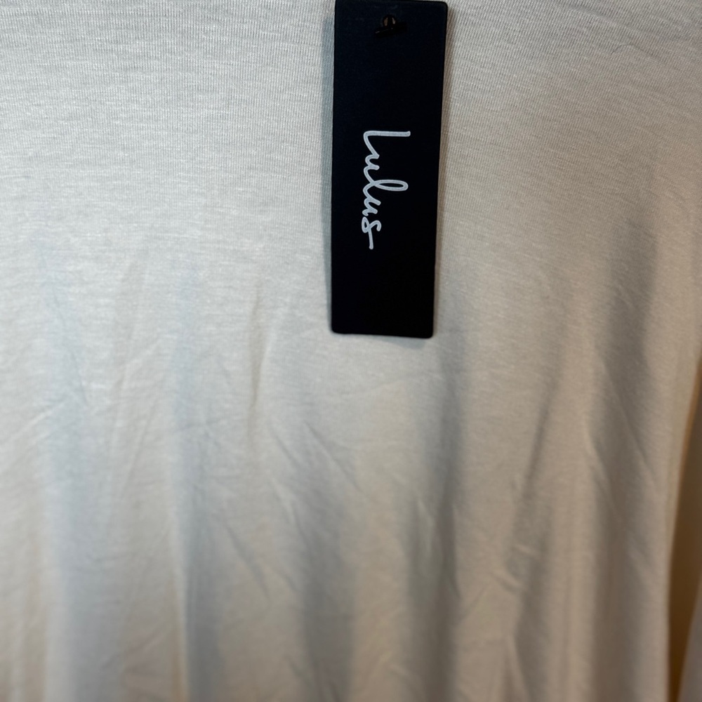 Lulus Reversible Wrap Long Sleeve Top Size M Cream/Beige - Picture 8 of 9